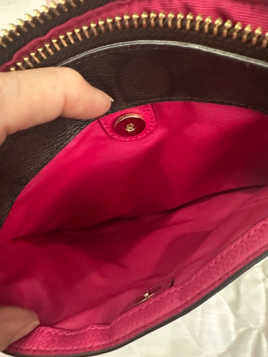 Coach Brown Signature Crossbody with Pink Trim - Picture 11 of 11